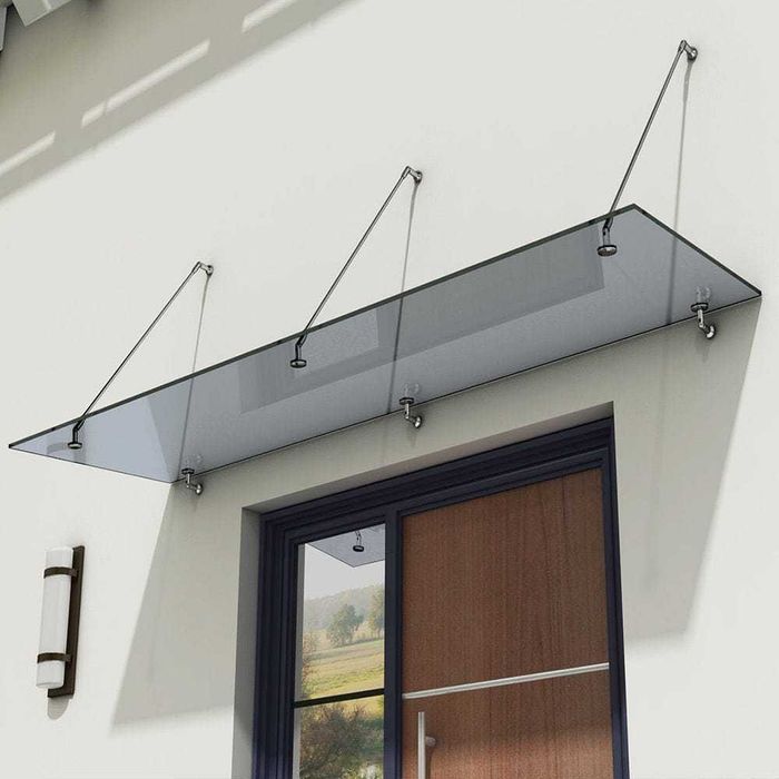 Zadaszenie Daszek Szklany GRAFITOWY PRZEJRZYSTY 180x90 300x90 120x90