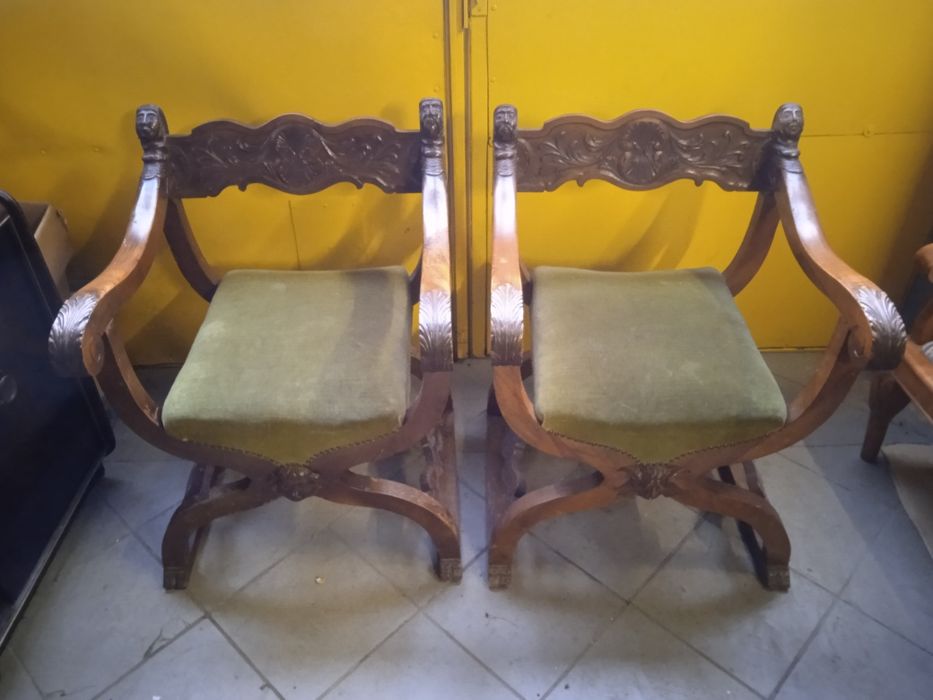 Fotel Tron Antyk Komplet