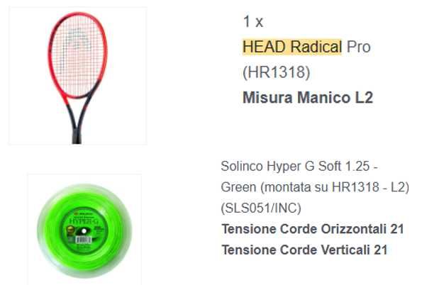 Raquete tenis HEAD Radical Pro