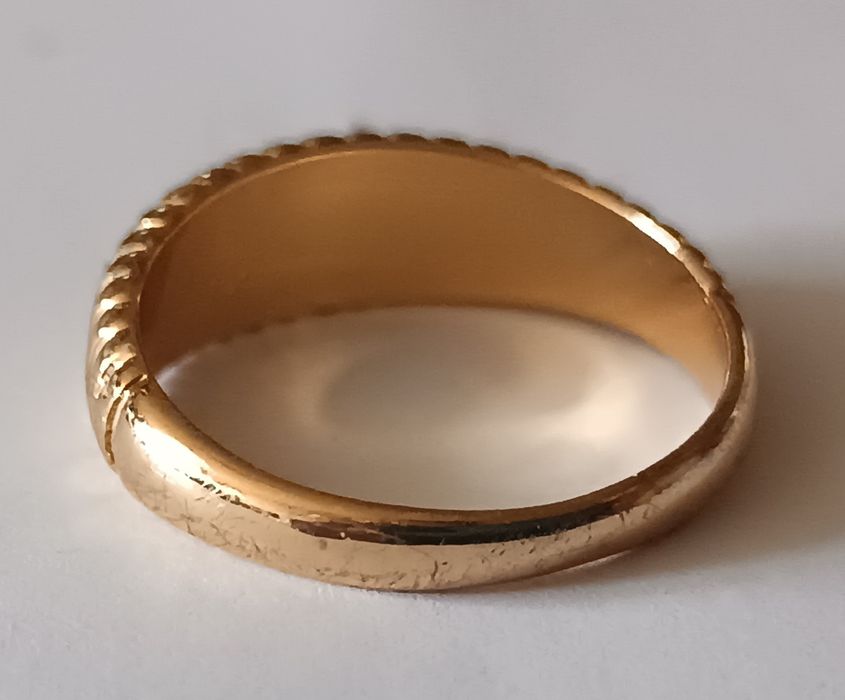 Pierścionek damski pozłacany stal chirurgiczna rozm 14, 15