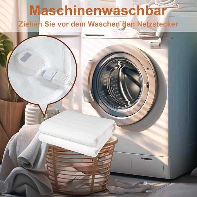 Elektryczna Koc-Mata 160x140 cm,10 Poziomów,Automatyczne Wyłączanie