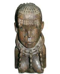 Busto de Mulher Mamuíla em Pau Cinza -Arte Africana-Cabinda