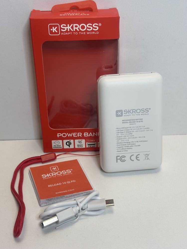 Повербанк SKROSS DN56W-PD Reload 10 Wireless Qi PD, 10000mAh, USB A+C