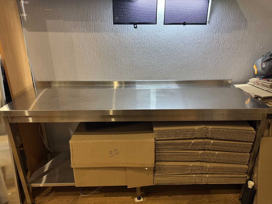 Стіл виробничий з полкою Tehma 120×60 і 150×60 см. Нержавійка AISI 430