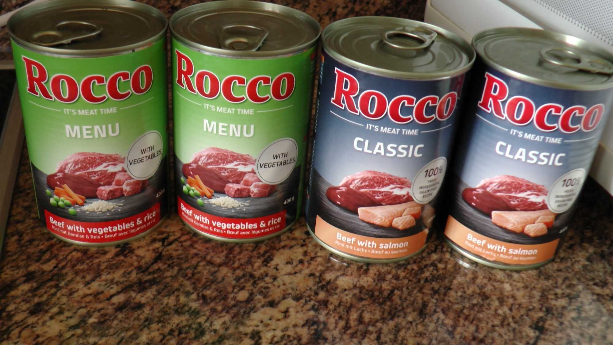 Rocco Menu 2x400, Rocco Classic 2x400g, 4 puszki mięsne dla psa