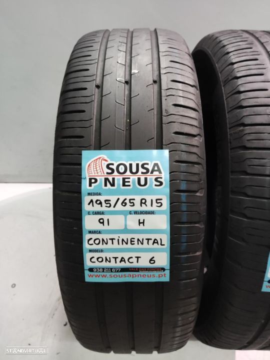 2 pneus semi novos 195-65r15 continental - oferta dos portes