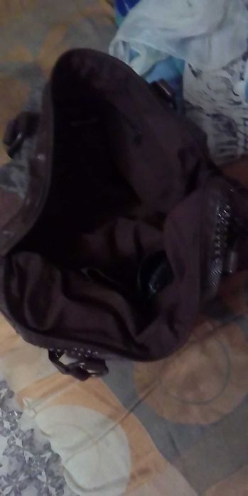 Сумочка темноеоричнева тканинна жіноча