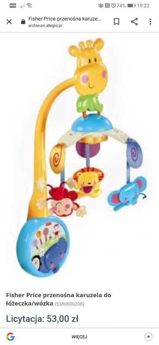 Karazula Fisher-Price łóżeczka wózka