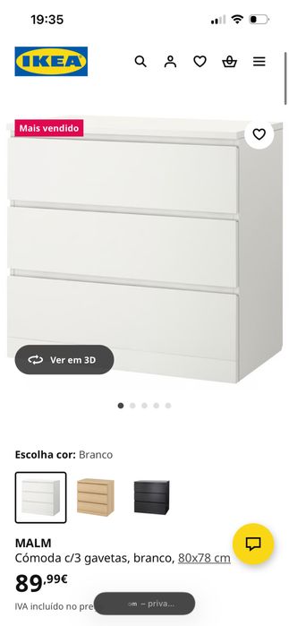 Comoda 3 gavetas IKEA MALM