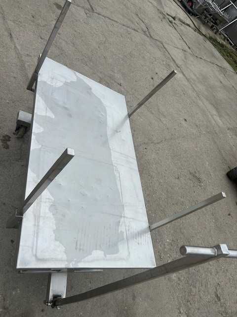 Wózek platformowy z dyszlem 140 x 76 cm ze stali nierdzewnej