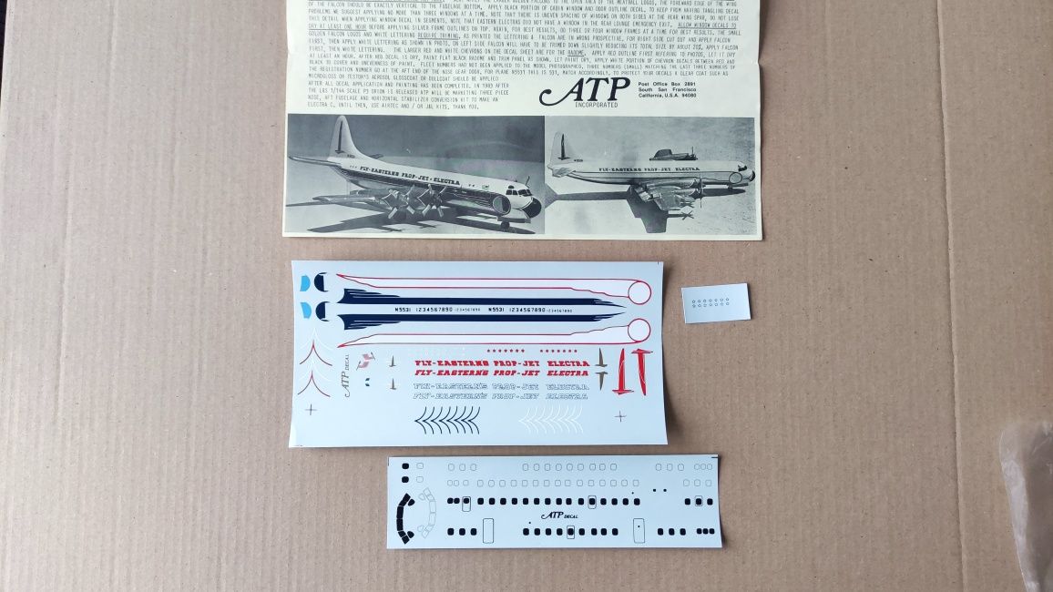 Декаль для сборная модель 1:144 ATP Electra & Orion