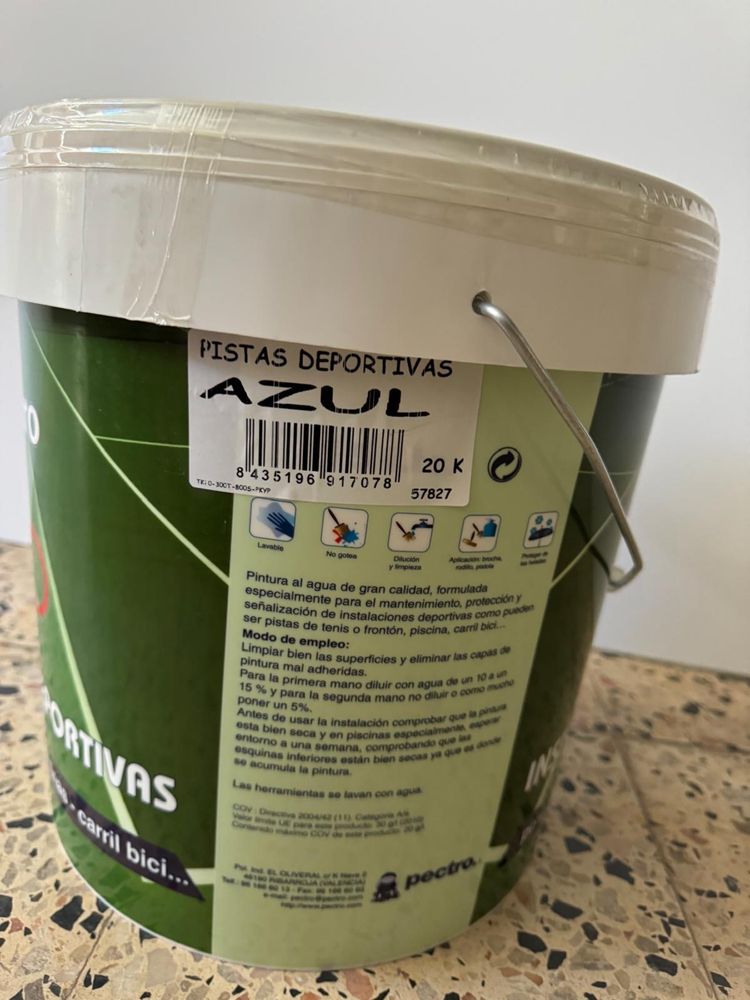 Tinta plastica piscinas e zonas despoetivas AZUL