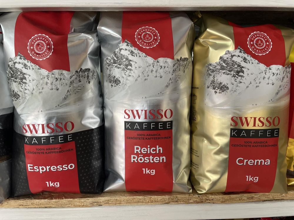 Кофе в зернах Swisso Kaffee 1 kg в ассорт / Кава в зернах Swisso Kaffe