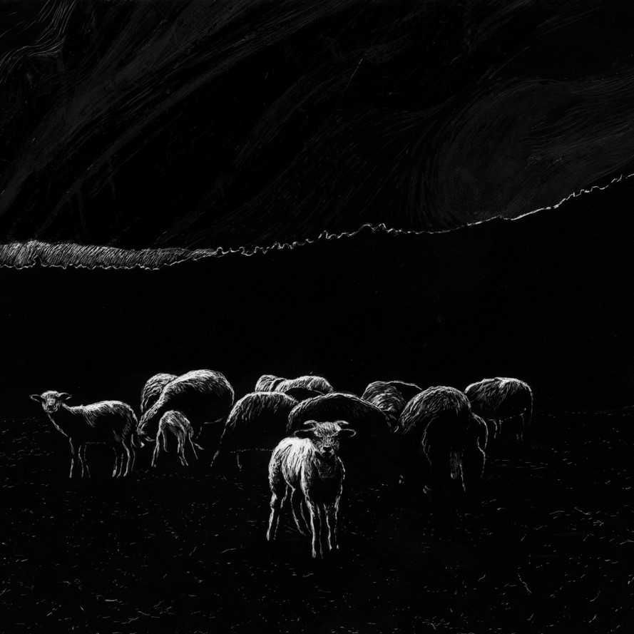 Desenho scratchboard inspirado no Norte de Portugal desenho paisagem