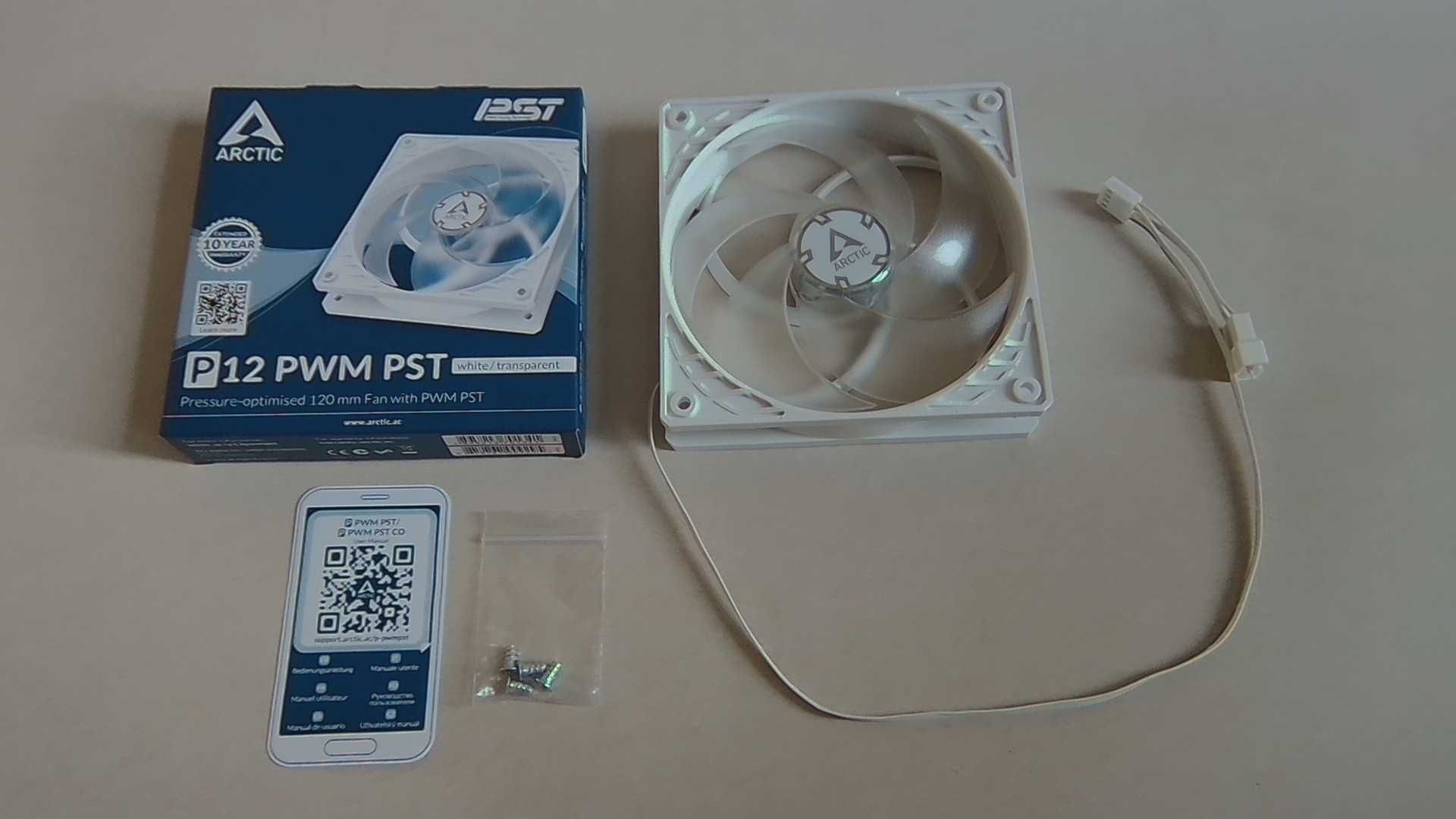 Arctic P12 PWM PST White Transparent 120 mm Fan Вентилятор