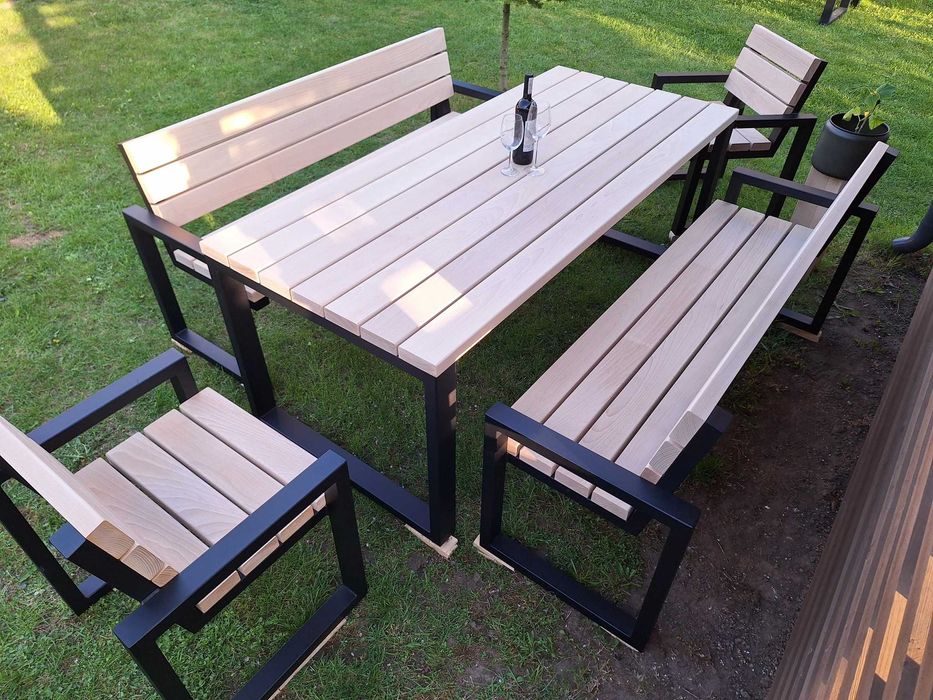 Bukowe Meble Ogrodowe Wypoczynkowe/ Na taras Loft
