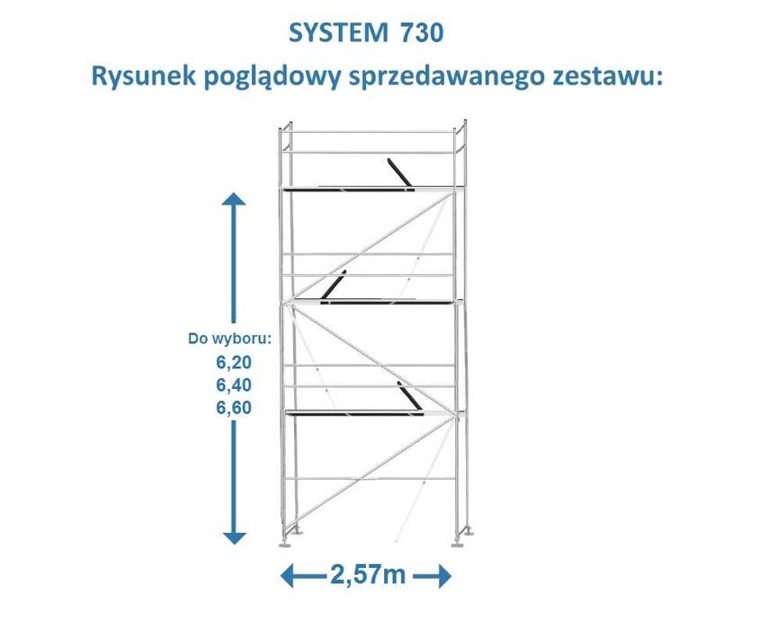 Rusztowanie System 730 ALU rusztowania 8m robocze POLSKI PRODUCENT