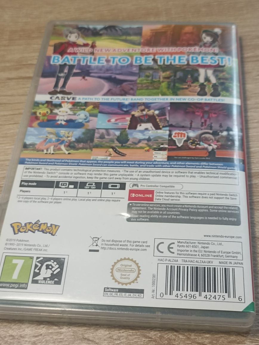 Gra Pokemon sword and konsole Nintendo switch