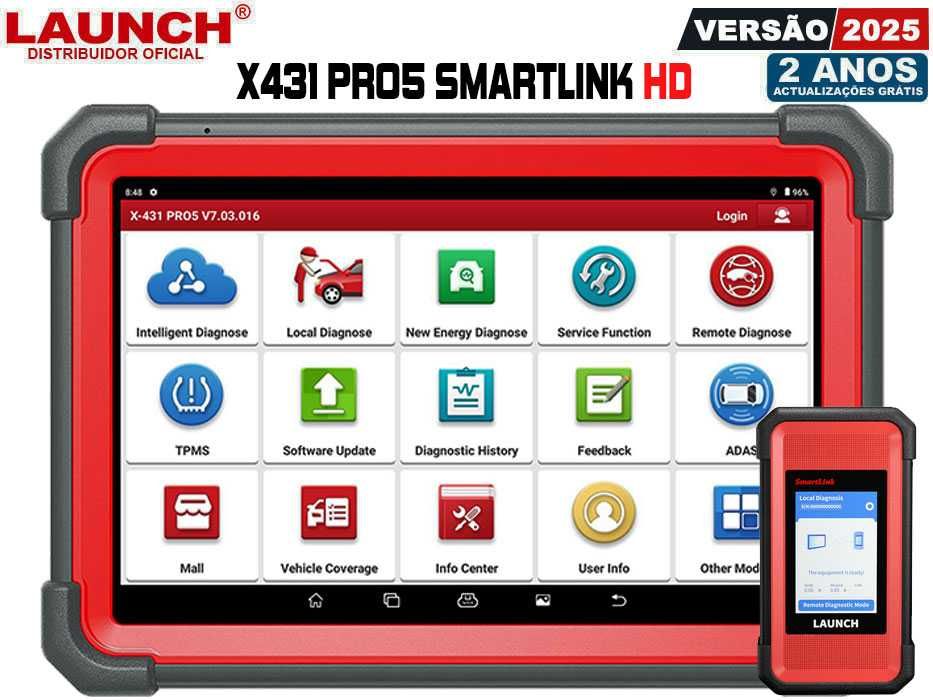 Launch X431 PRO5 SmartLink HD Maq Diagnóstico Ligeiros +Pesados (NOVO)