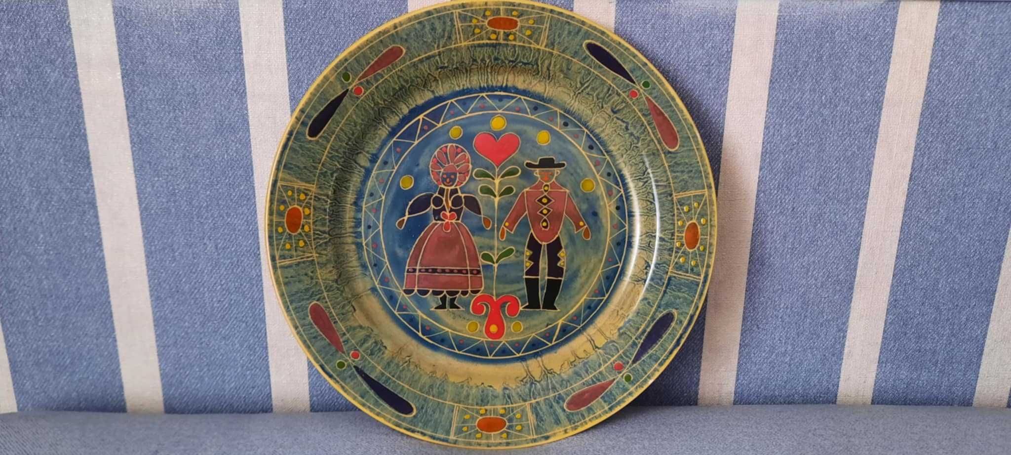 Porcelanowy rustykalny talerz Colditz GDR lata 70-te
