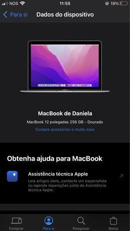 Macbook 12” de 256 GB