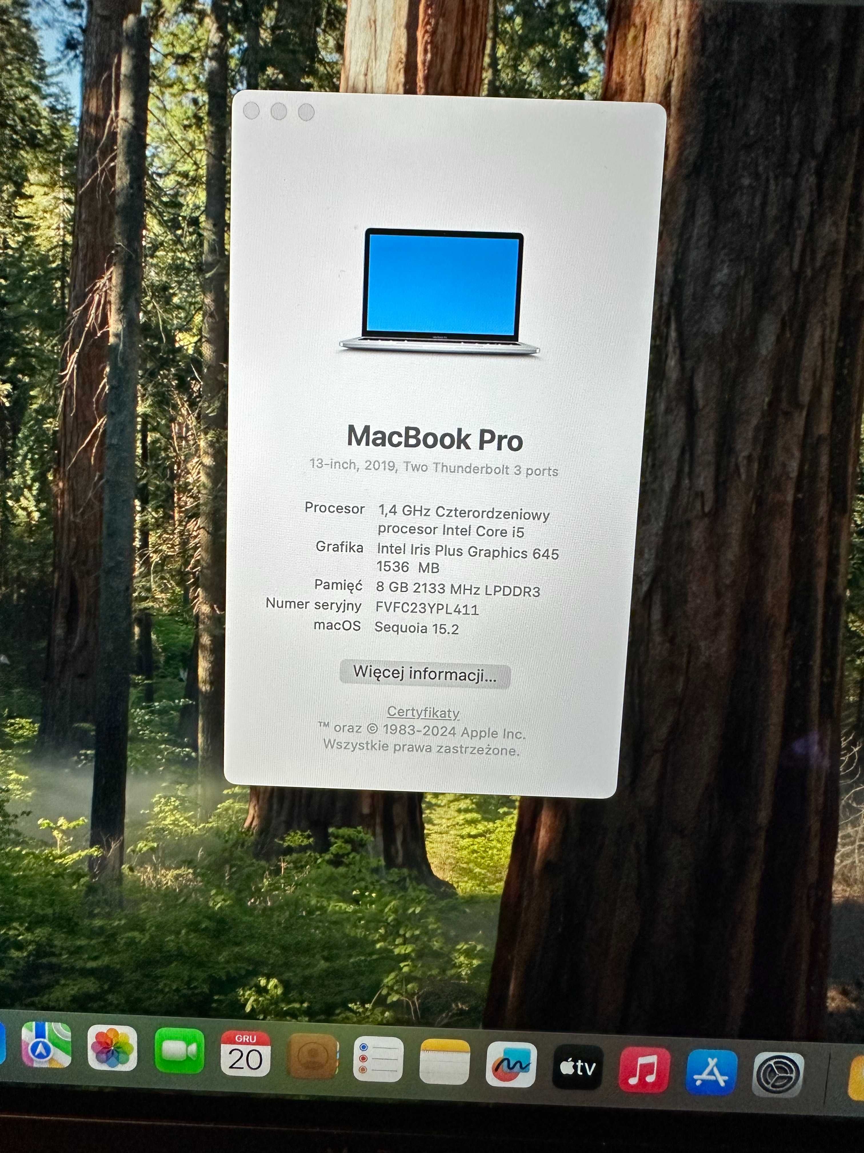 MacBook Pro 13,3 inch 2019 1,4 GHz