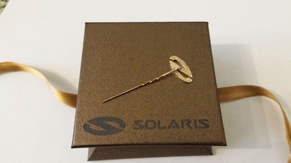 Złoty znaczek broszka emblemat Solaris RARYTAS UNIKAT NOWY wyr.A.Kruk