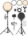 Ring Light de Ecrã Completo com Suporte Móvel Tripé de 165 cm