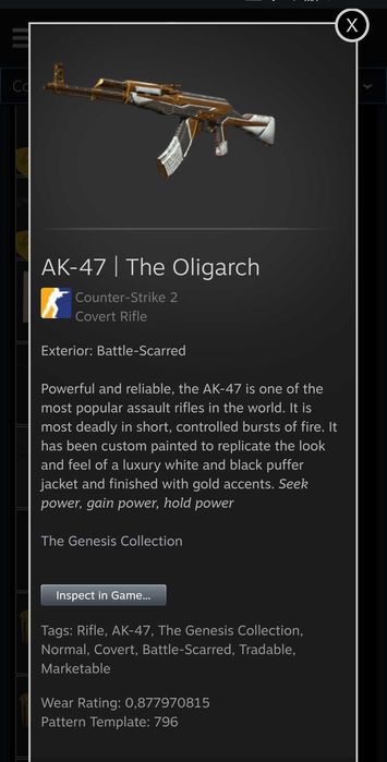 CS2 Item: AK-47 | Оligarch | Battle-Scarred