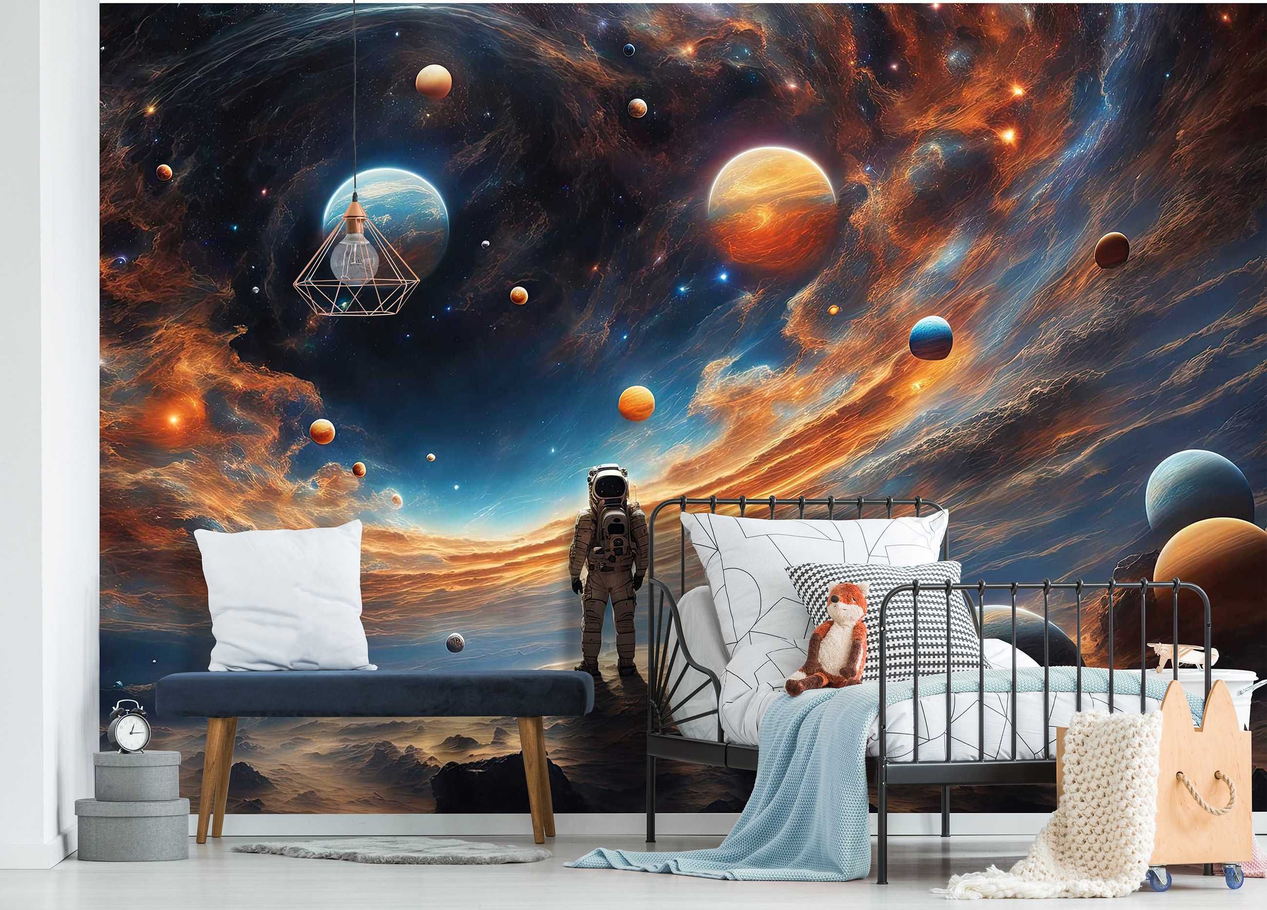 Fototapeta Kosmos Gwiazdy Człowiek Podróż 3D Twój Rozmiar + KLEJ