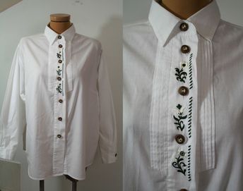 Koszula  tradycyjna, austriacka Haftowana bluzka Rz: L