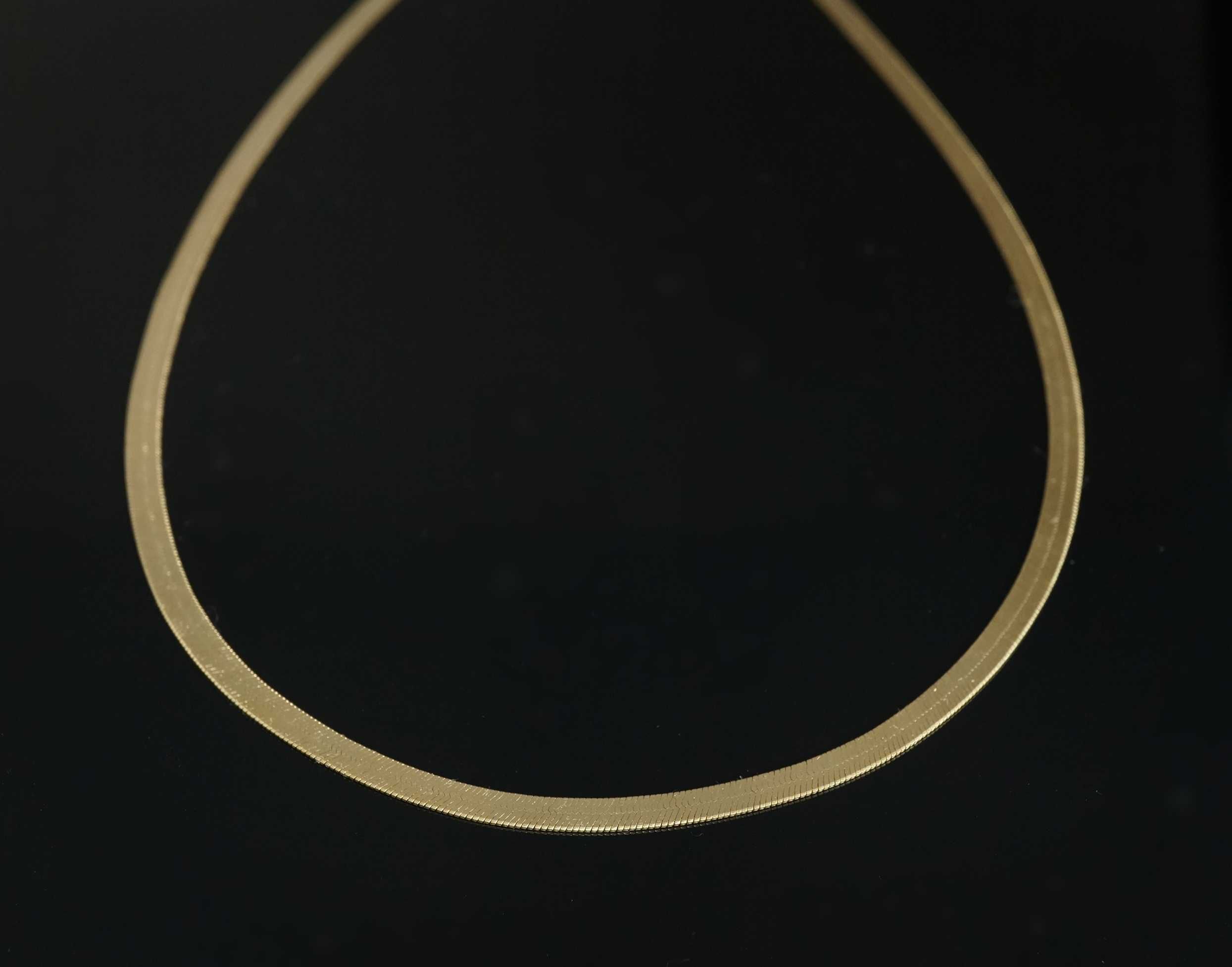 Złoto 585-złoty łańcuszek damski taśma 45 cm