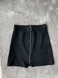 Czarna spódnica spódniczka z zamkiem srebrne kółko rozmiar S 36