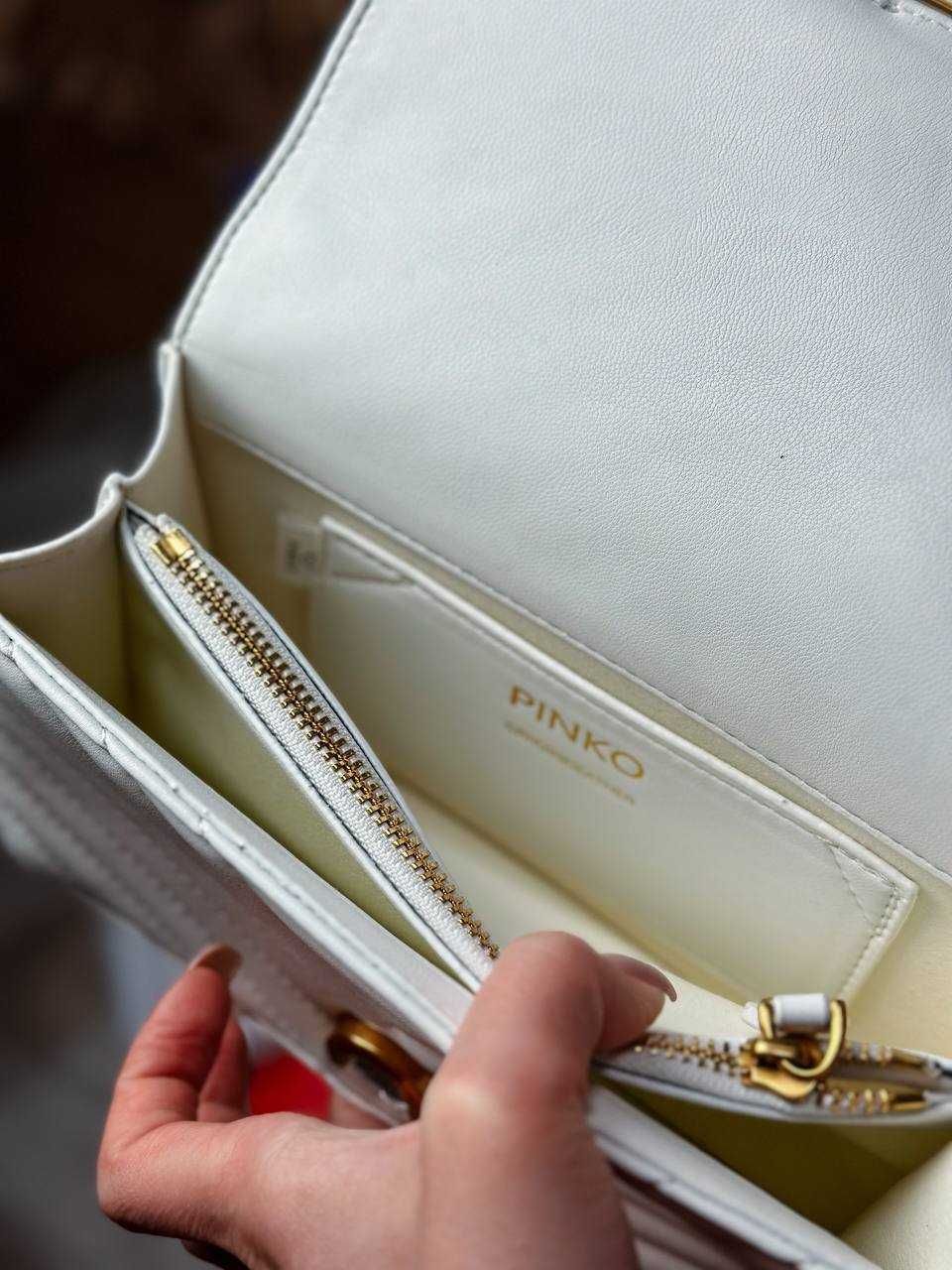 Біла сумка Pinko, шикарна оригінальна сумка Pinko