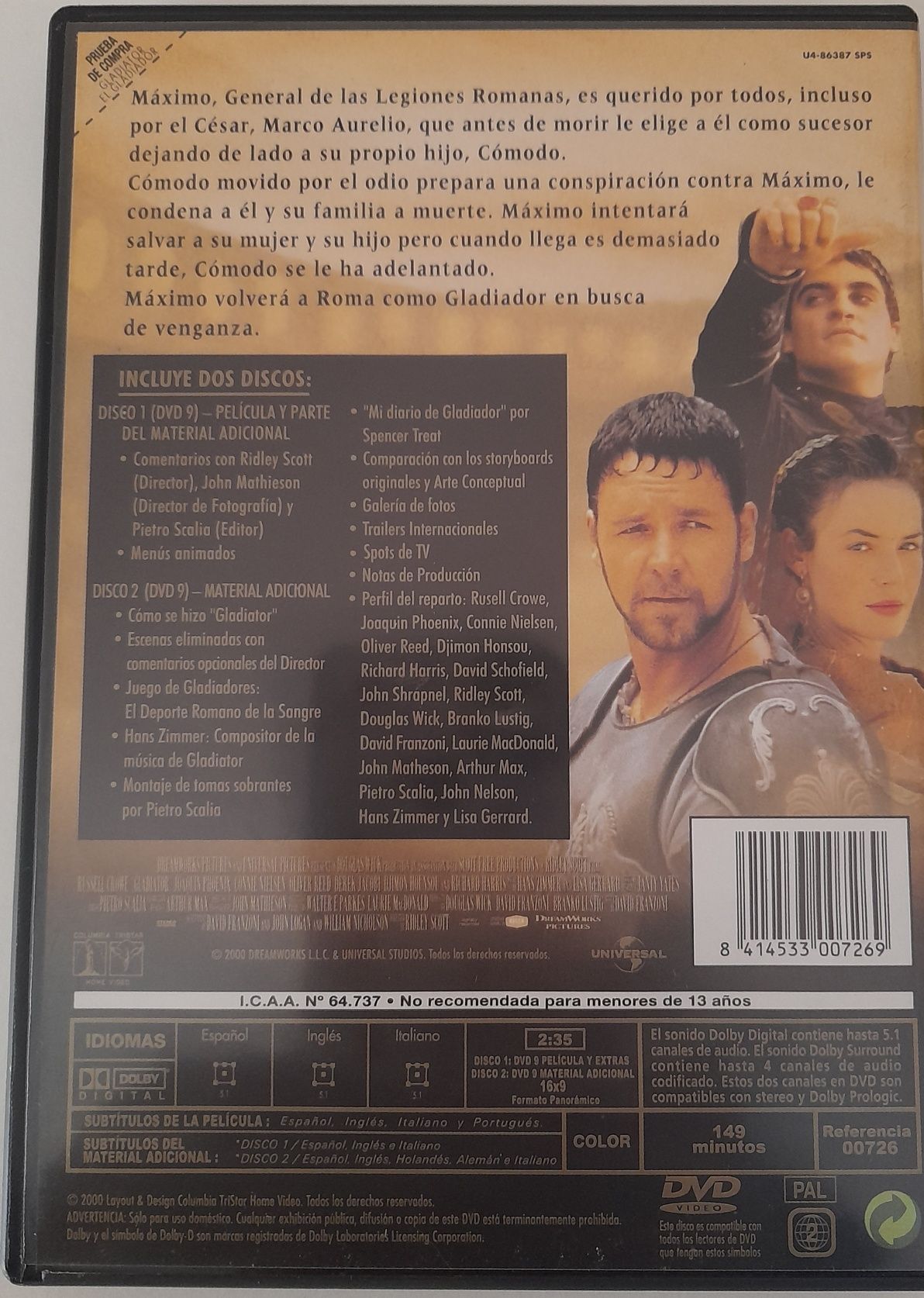 Filme original do Gladiator em formato panorâmico