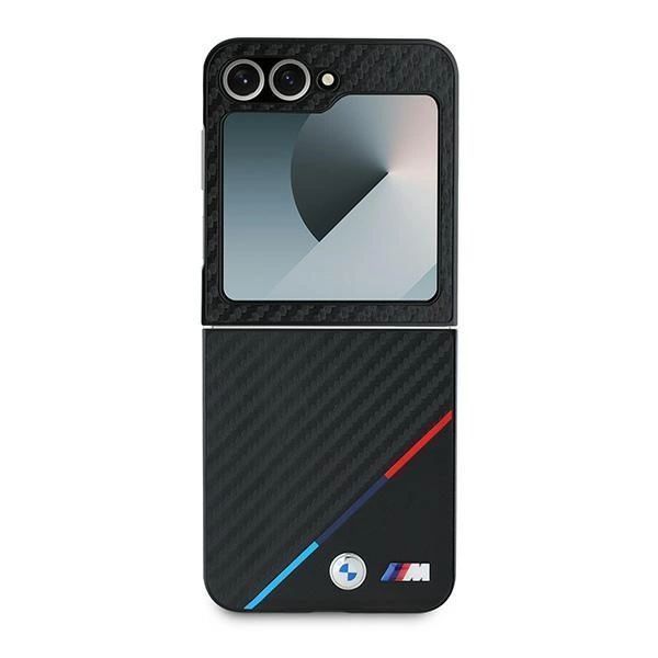 Etui BMW Carbon Tricolor na Samsung Galaxy Z Flip 6 - czarne