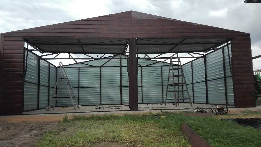 Garaż blaszany 7x6, drewnopodobny, garaże na wymiar 4x6,6x5,6x6,3x5,