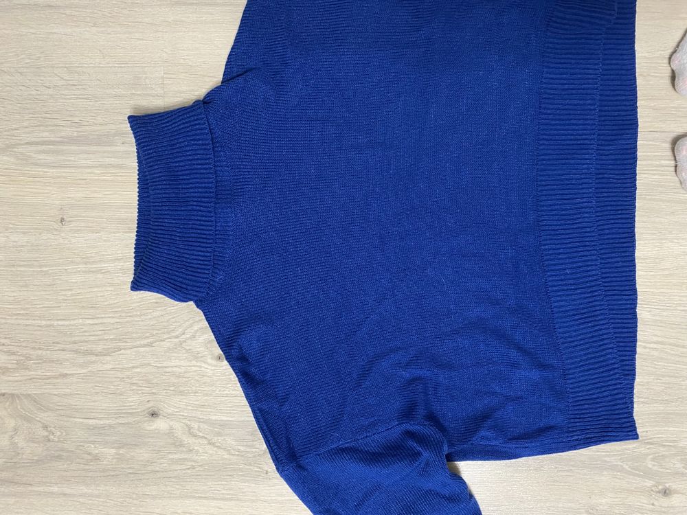 Niebieski kobaltowy sweterek krótki H&M