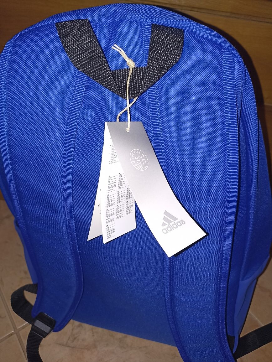 Plecak adidas niebieski szkolny z boczna kieszeń nowy