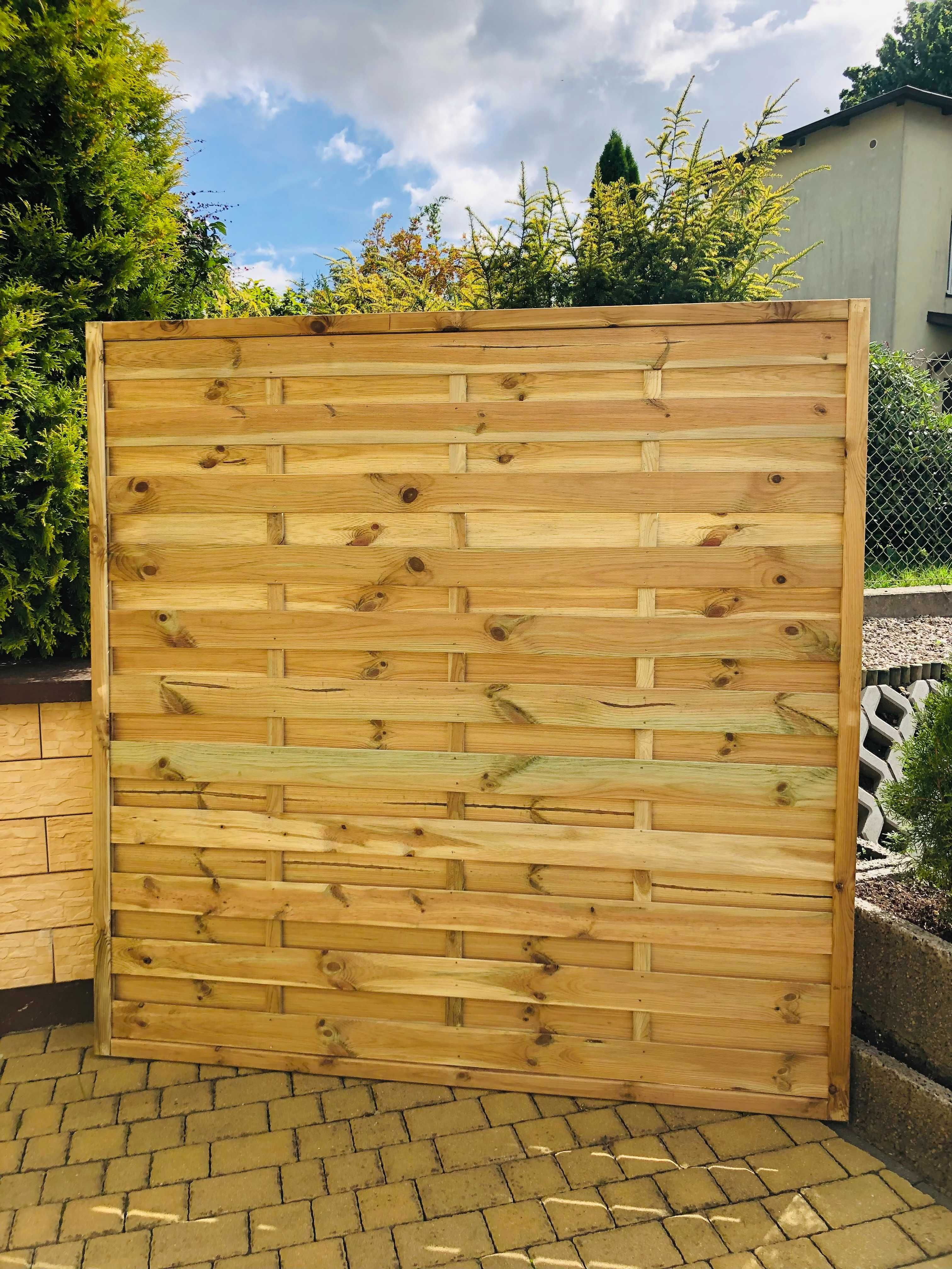 Płot Drewniany Ogrodowy 180x180 cm Płoty Pergole Na Lata LUX01