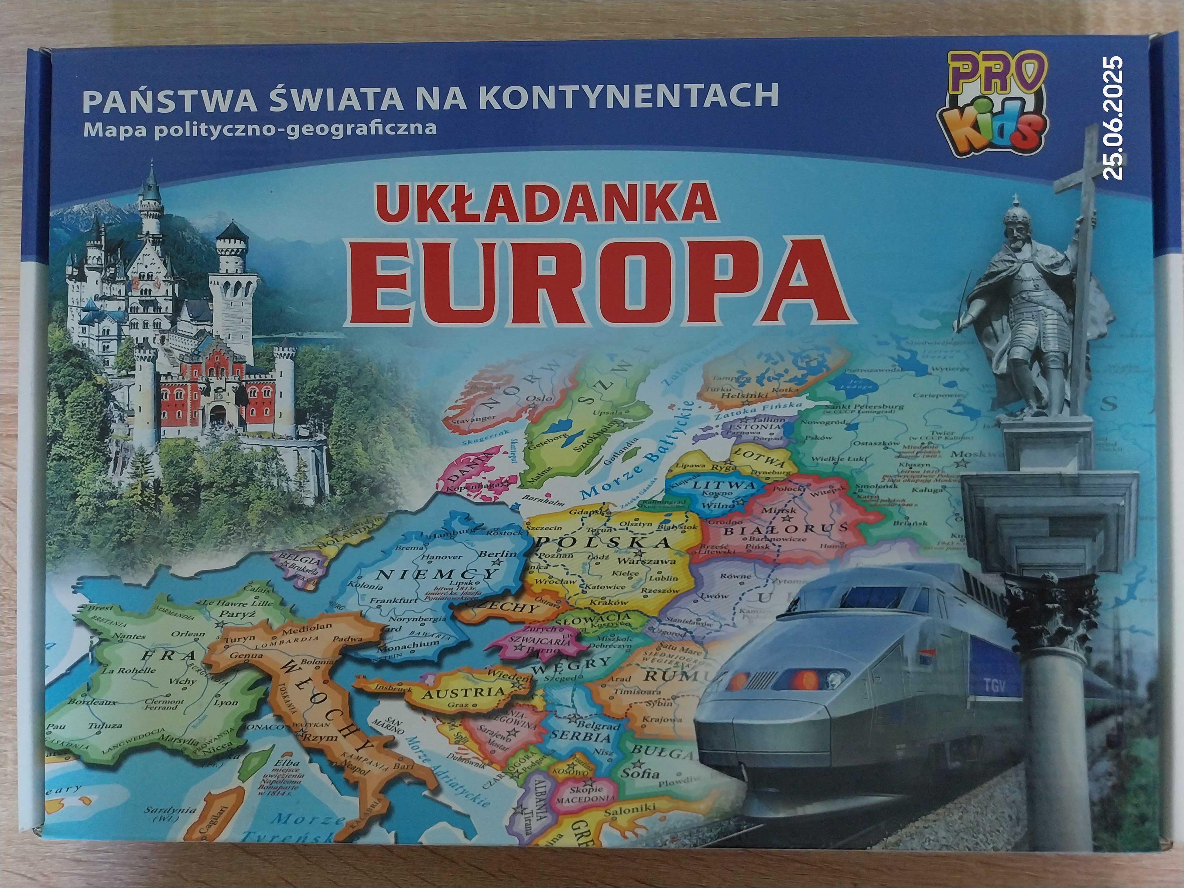 puzzle układanka mapa Europy jak nowe