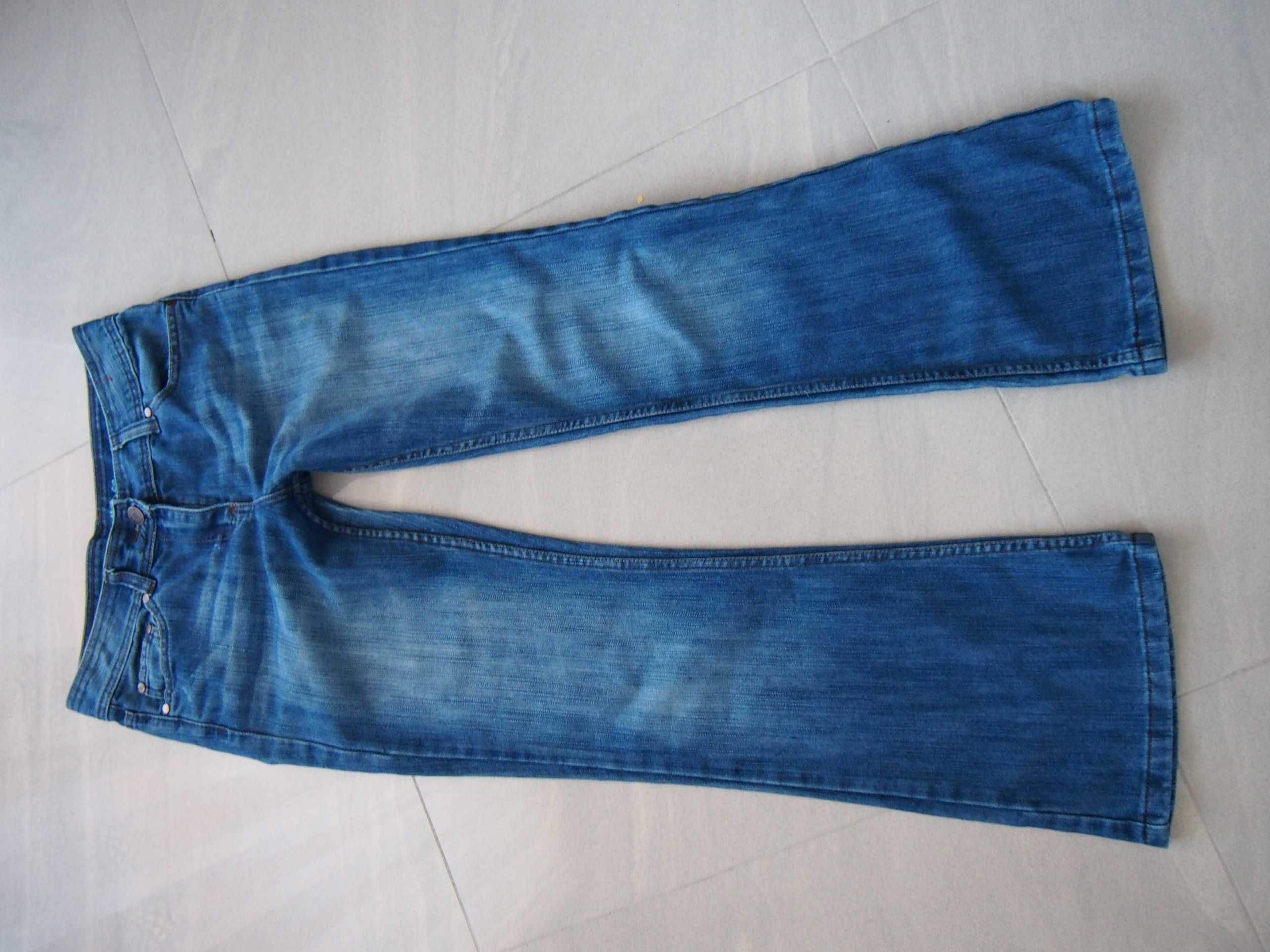 Spodnie dzwony L jeansowe Denim