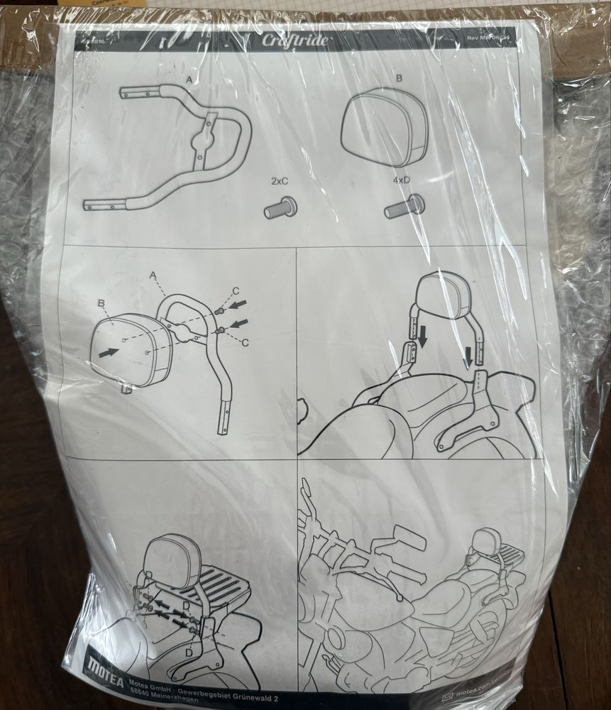 Sissy bar Craftride CSS Harley Davidson Fat Bob 114