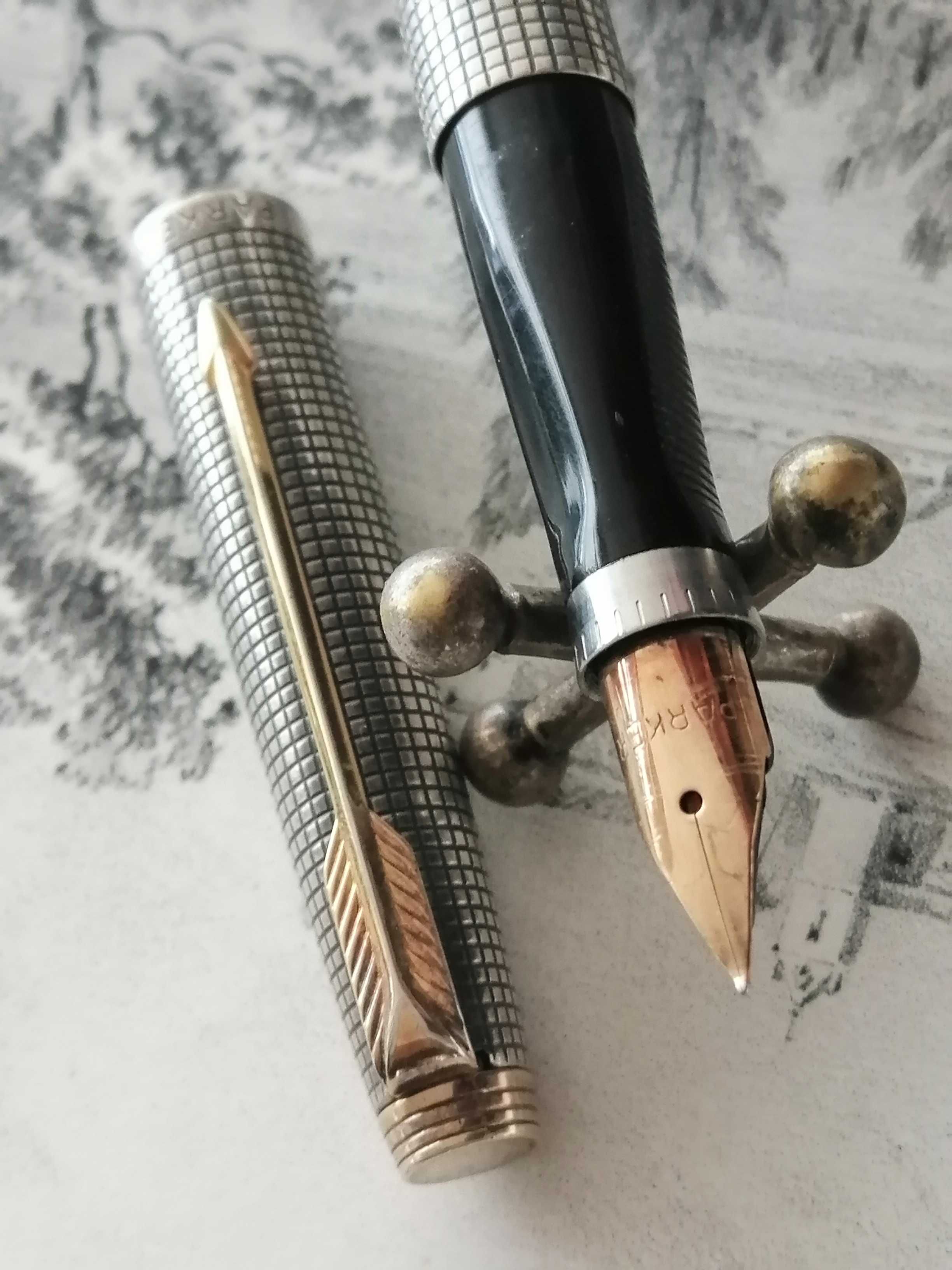 Parker 75 Cisele - Caneta aparo em prata