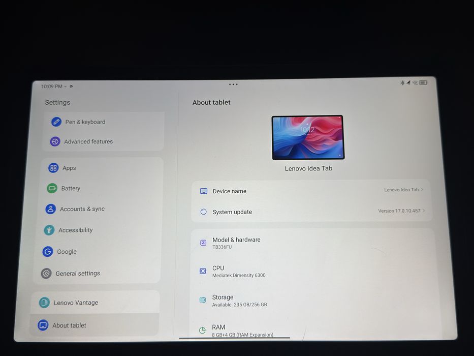 Lenovo idea tab with tab pen 3 day old