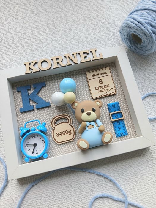 Metryczka dla chłopca pamiątka personalizowana na chrzest chrzciny