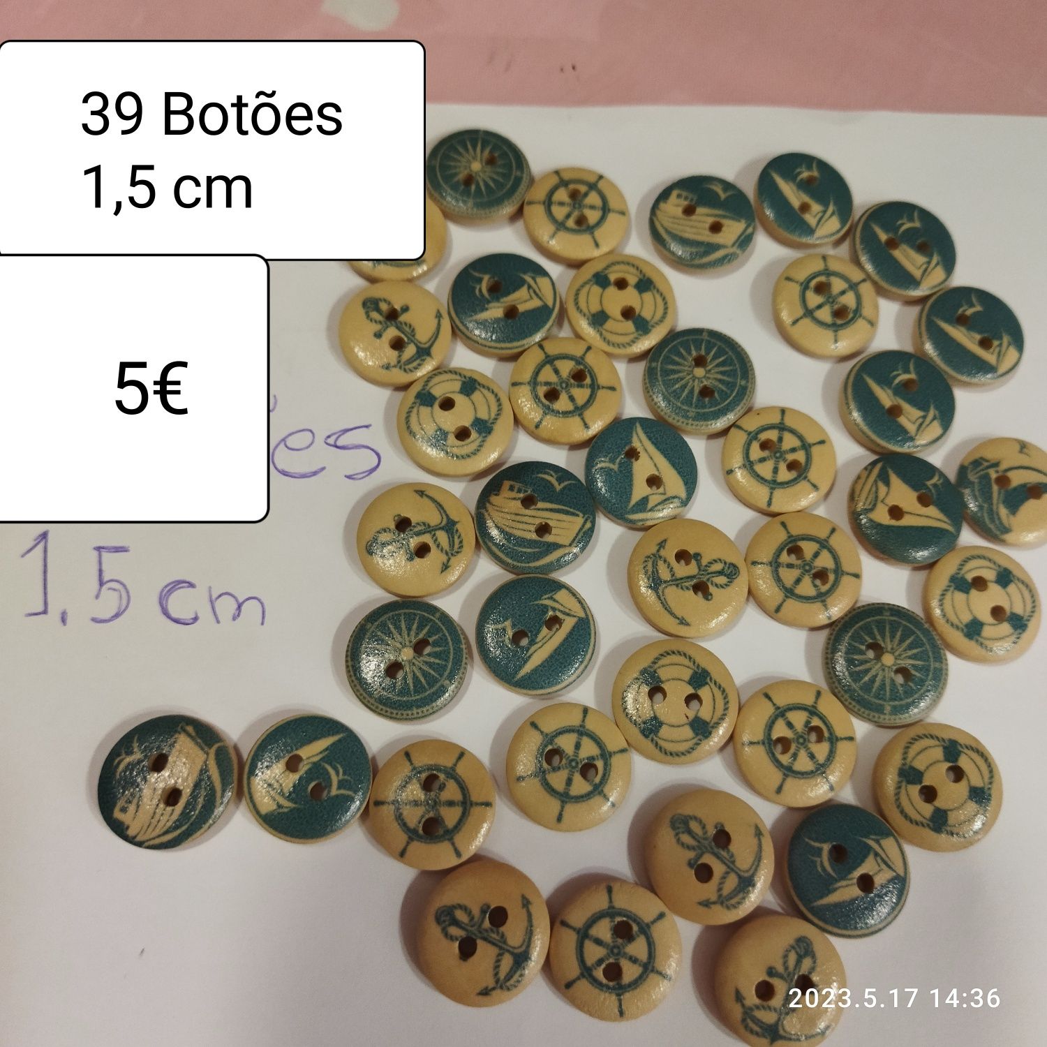Botões diversos.