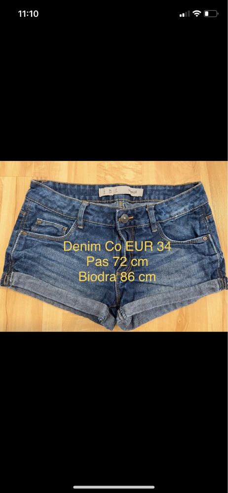 Denim Co EUR 34 damskie szorty krótkie spodenki jeansowe dżinsowe