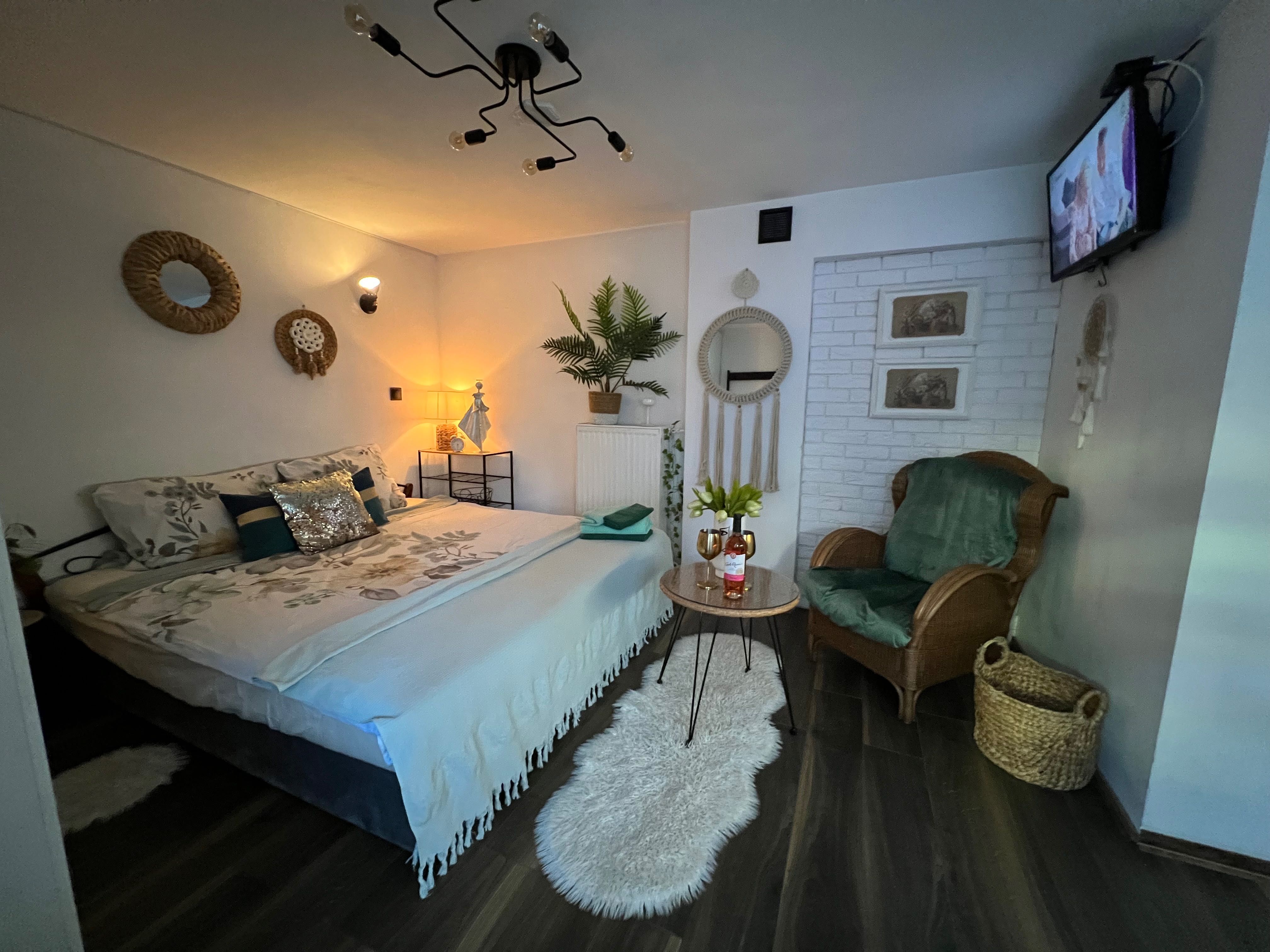 Apartament dwuosobowy „Boho "przy plaży Skarbek