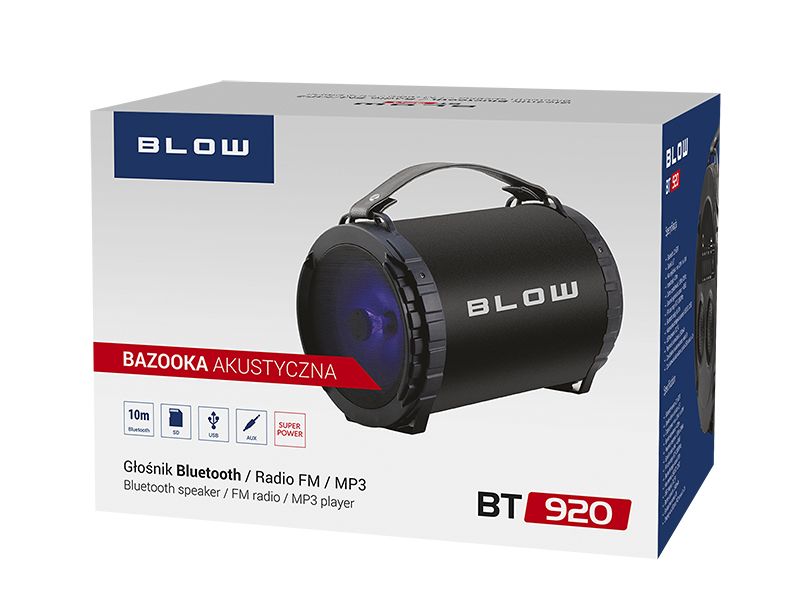Głośnik bluetooth przenośny BLOW BT920 AUX USB 120W + mikrofon